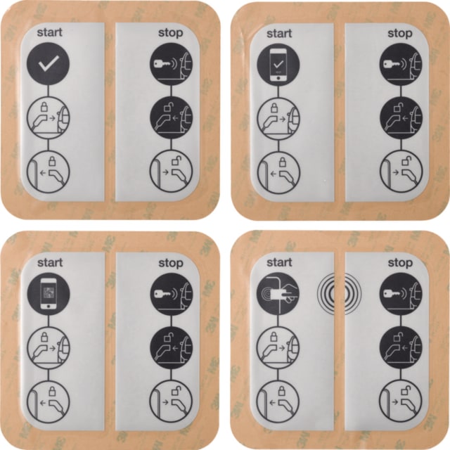 HAGER - Set stickers ''mode d'emploi'' (libre / RFID / QR / Smartphone) - XEVA310