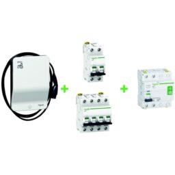 Schneider Residential - Borne de charge - Kit EV Smart wallbox G4 avec cable attaché 40A 4P 22kW RFID - KITEVG4C22BEV