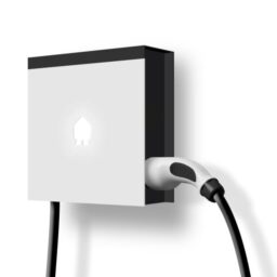 Smappee - Borne de charge - EV Wall 3P 22 kW T2 cable 8m Right White with cable holder - EVW-332-C8R-E-W